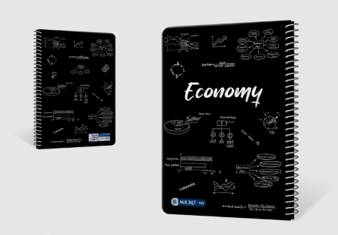 دفتر موضوعی سیمی جلد سخت A4 میکرو طرح اقتصاد (100 برگ) | MICRO بوک کلاب ایران 1