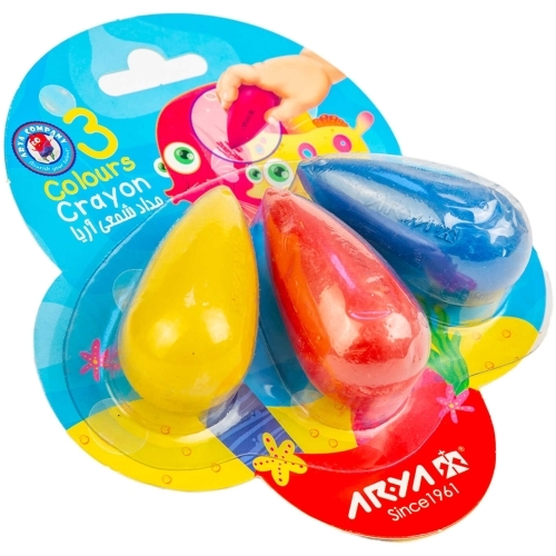  مداد شمعی (کرایون) مدل دوکی ۳ رنگ آریا بوک کلاب ایران 2 