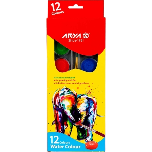  آبرنگ ۱۲ رنگ مدل بیضی بزرگ آریا بوک کلاب ایران 2 