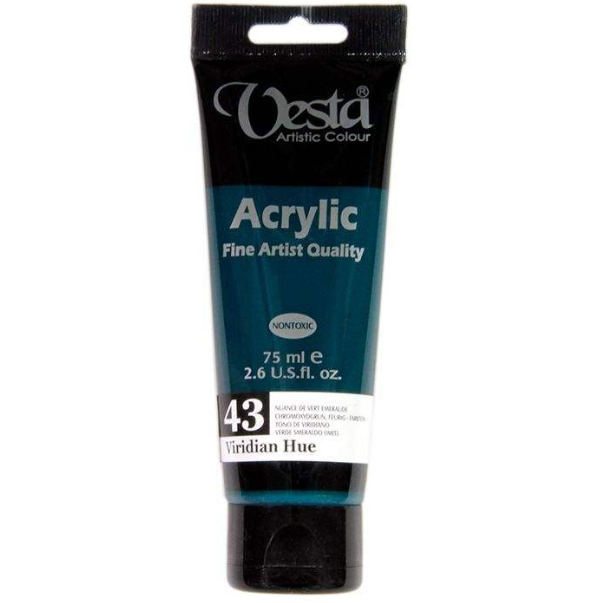  رنگ اکریلیک وستا کد viridian hue) 43) حجم 75 میلی لیتر بوک کلاب ایران 1 