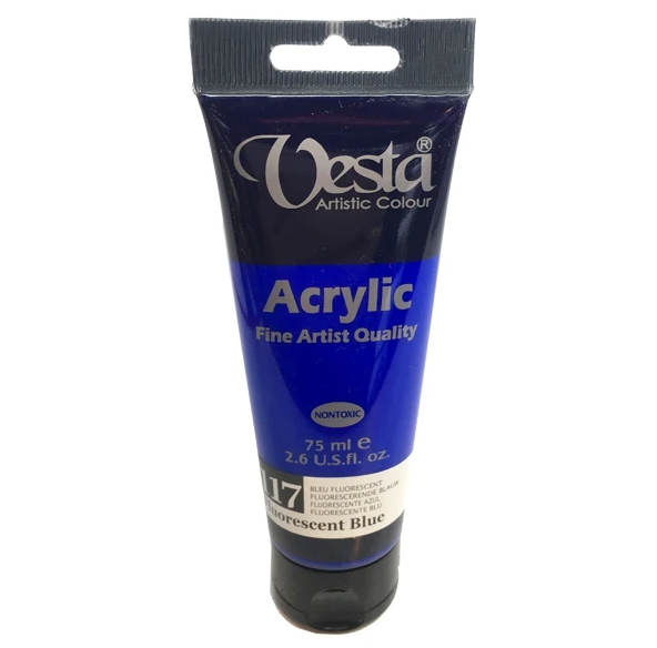  رنگ اکریلیک وستا کد flourescent blue) 117) حجم 75 میلی لیتر بوک کلاب ایران 1 