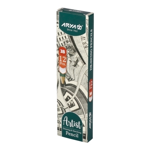 بسته 12 تایی مداد B3 طرح مقوایی آریا آرتیست بوک کلاب ایران