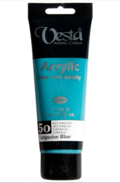  رنگ اکریلیک وستا کد 50 (Turquoise Blue) بوک کلاب ایران 1 