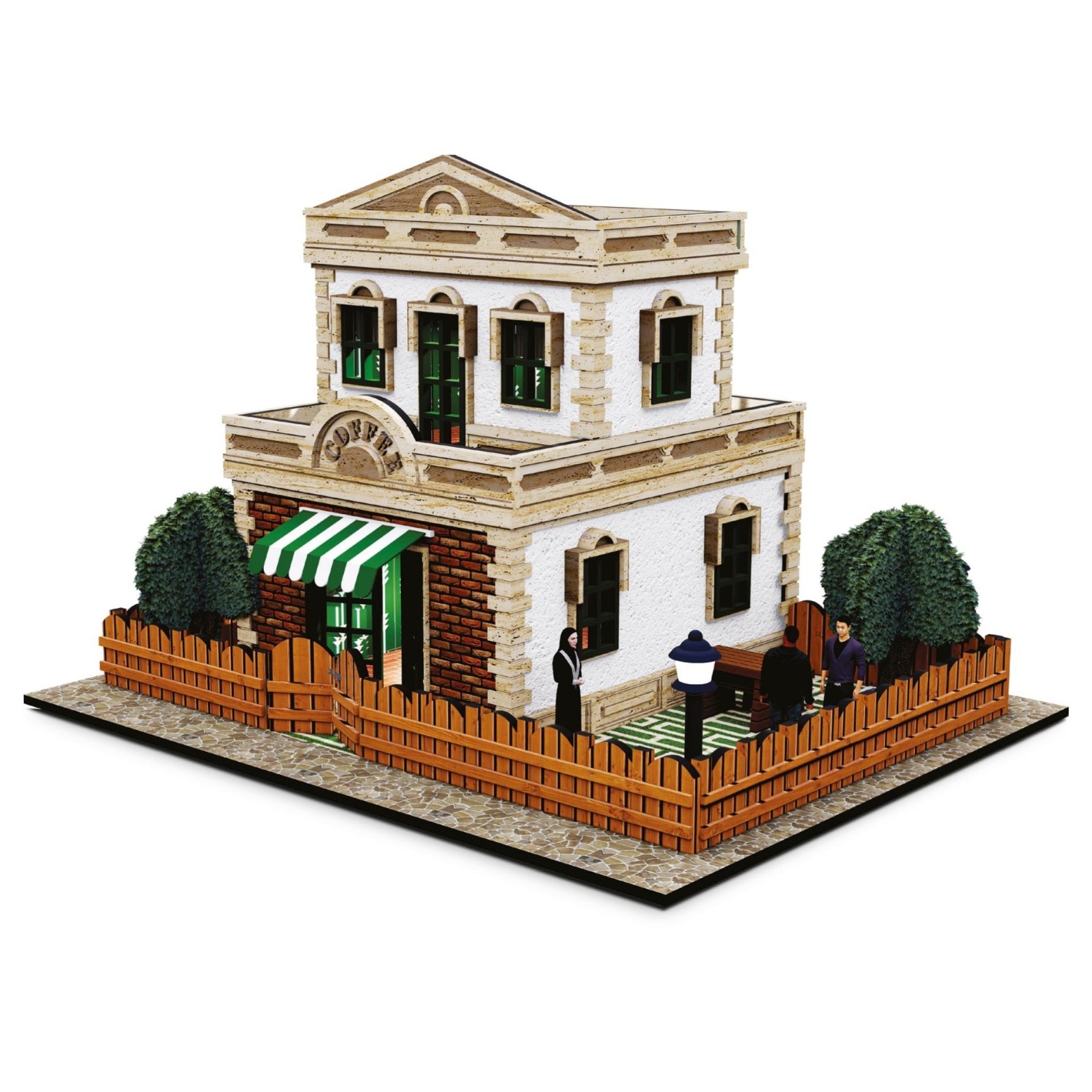  کیت ساختنی چوبی Eshel مدل کافه سه‌بعدی بوک کلاب ایران 