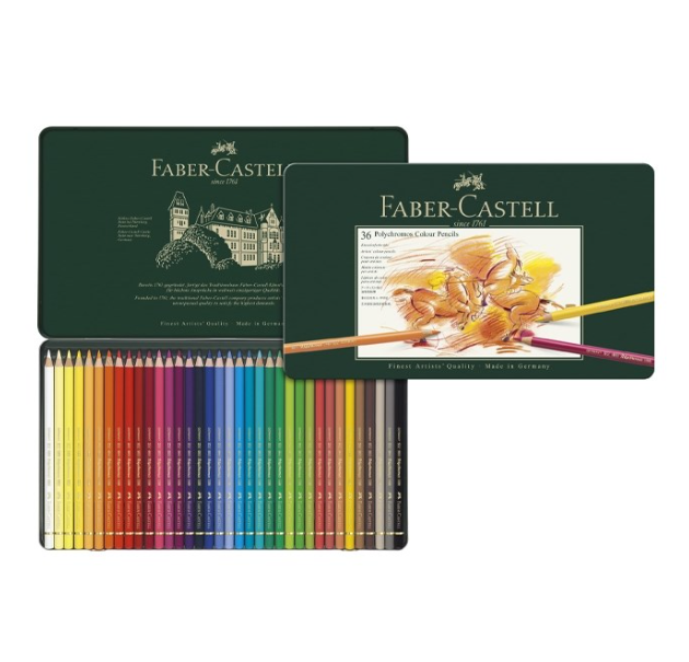 مداد رنگی 36 رنگ فابر کاستل مدل پلی کروم جعبه فلزی | Polychromos بوک کلاب ایران 1 