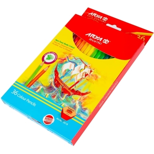  مداد رنگی ۳۶ رنگ با تراش مدل مقوایی آریا بوک کلاب ایران 