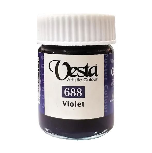 رنگ گواش وستا کد 688 (Violet) حجم 30 میل | vesta بوک کلاب ایران 1