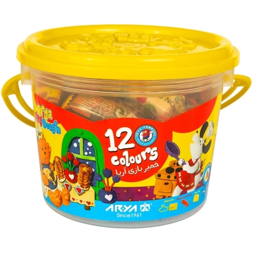  خمیر بازی سطلی ۱۲ رنگ آریا بوک کلاب ایران 2 