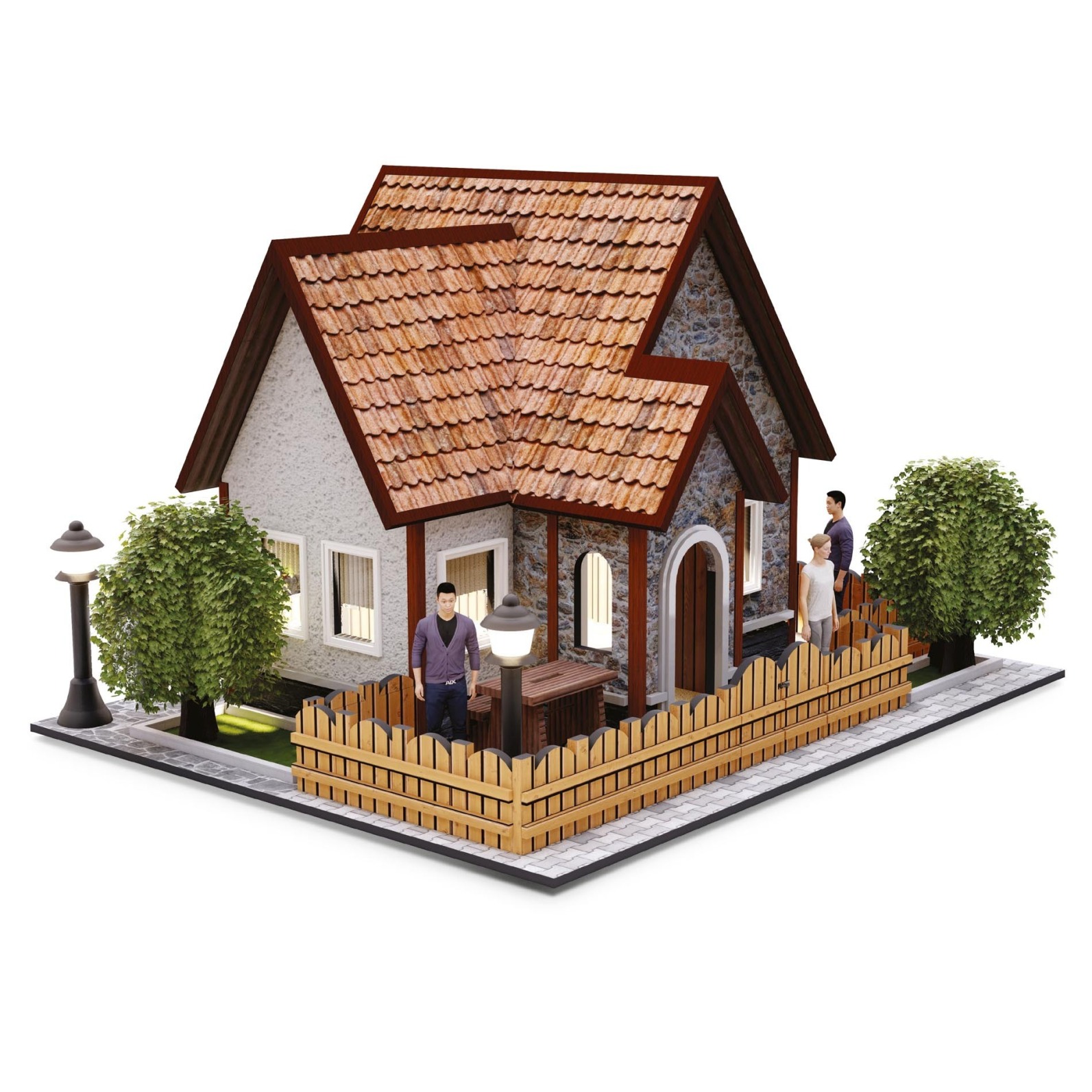 کیت ساختنی چوبی Eshel مدل ویلای جنگلی سهبعدی بوک کلاب ایران