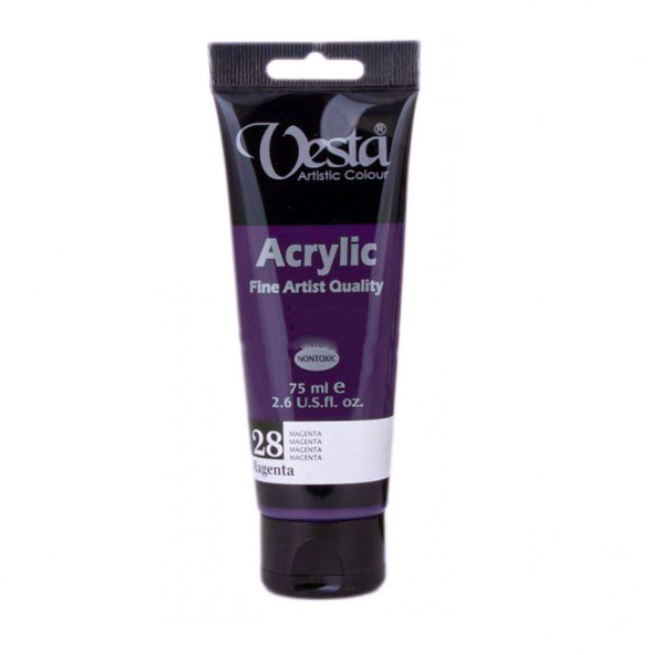  رنگ اکریلیک وستا کد magenta) 28) حجم 75 میلی لیتر بوک کلاب ایران 1 