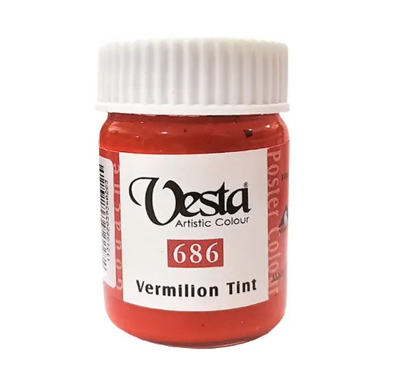 رنگ گواش وستا کد 686 ( VermilionTint) حجم 30 میل | vesta بوک کلاب ایران 1