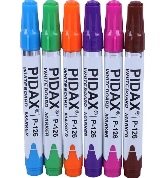  ماژیک وایت برد 6 رنگ پیداکس کد (P-126) | PIDAX بوک کلاب ایران 2 