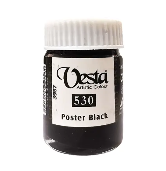 رنگ گواش وستا کد 530 (poster Black) حجم 30 میل | vesta بوک کلاب ایران 1