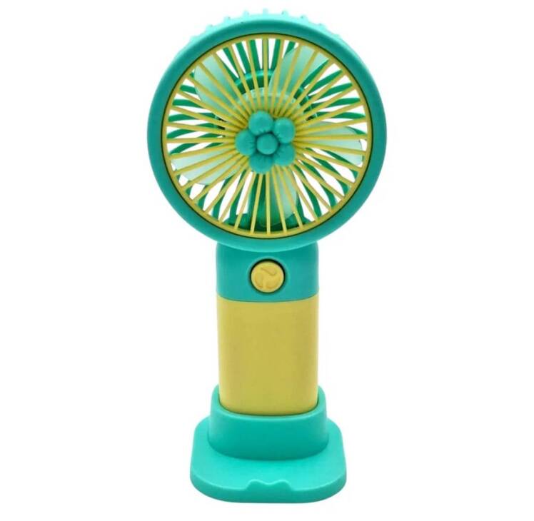 پنکه دستی و رومیزی شارژی رنگ فیروزه ای مدل (HF002) | MINI FANS بوک کلاب ایران 1