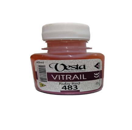 رنگ ویترای وستا کد 483 (Ruby Red) حجم 40 میلی لیتر | VESTA بوک کلاب ایران 1