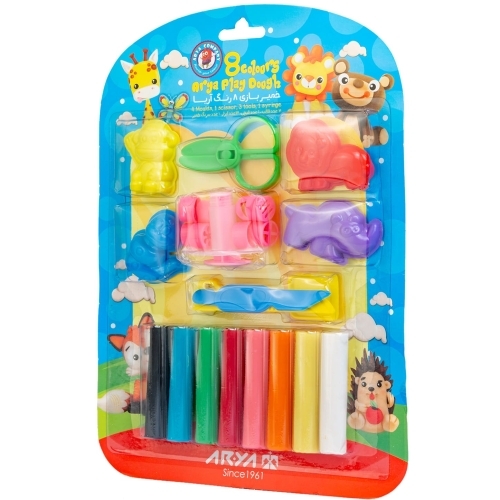 خمیر بازی 8 رنگ آریا مدل آویز وکیومی حیوانات جنگل بوک کلاب ایران