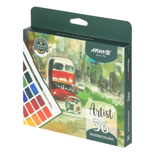  آبرنگ 36 رنگ جعبه مقوایی آریا آرتیست بوک کلاب ایران2 