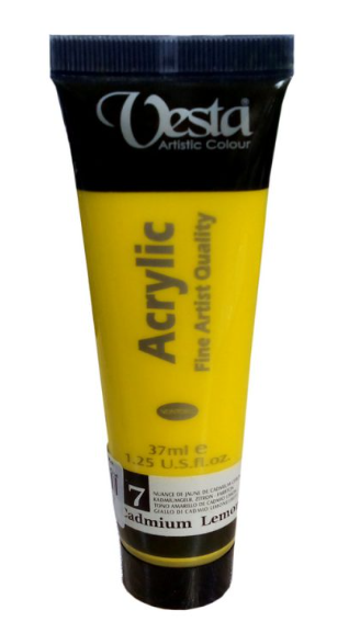 رنگ اکریلیک وستا کد 7 (cadmium lemon hue ) حجم 37 میلی لیتر بوک کلاب ایران 1