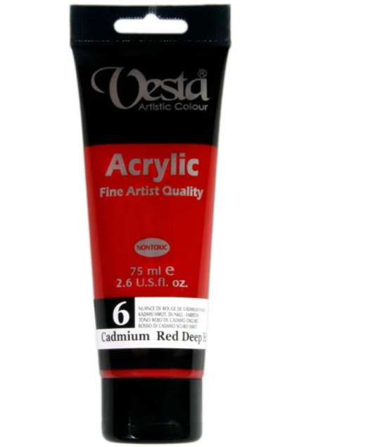  رنگ اکریلیک وستا کد 6 cadmium red deep بوک کلاب ایران 1 