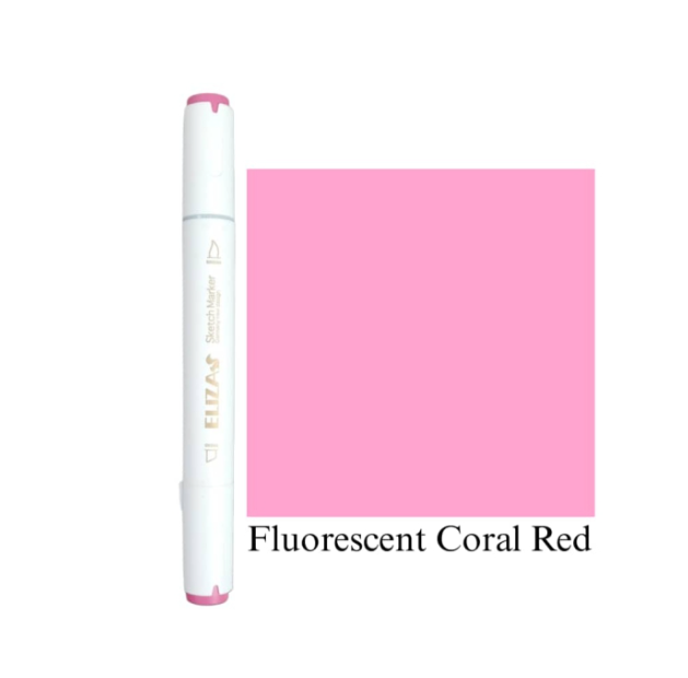  ماژیک دوسر برند الیزا کد 121 ( Fluorescent coral red) | ELIZA بوک کلاب ایران 1 
