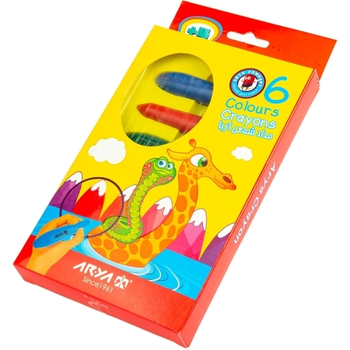  مداد شمعی (کرایون) مدل مدادی ۶ رنگ آریا بوک کلاب ایران 2 