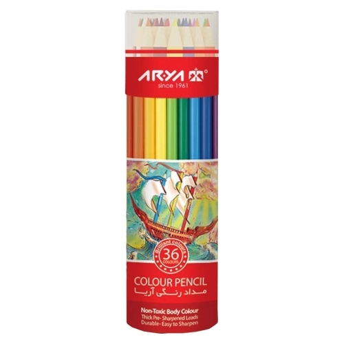  مداد رنگی 36 رنگ مدل استوانه‌ای طرح نوجوان آريا بوک کلای ایران 2 