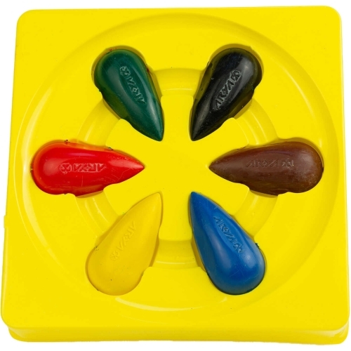  مداد شمعی (کرایون) مدل دوکی 6 رنگ آریا بوک کلاب ایران 1 