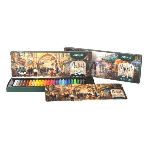  پاستل روغنی 24 رنگ جعبه مقوایی آریا آرتیست بوک کلاب ایران 2 