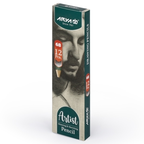 بسته 12 تایی مداد B6 طرح مقوایی آریا آرتیست بوک کلاب ایران