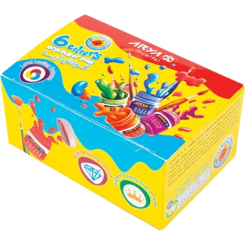  گواش ۶ رنگ مدل جعبه مقوایی آریا بوک کلاب ایران2 