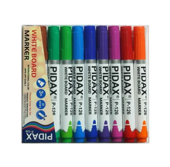  ماژیک وایت برد 10 رنگ پیداکس کد (P-126) | PIDAX بوک کلاب ایران 1 