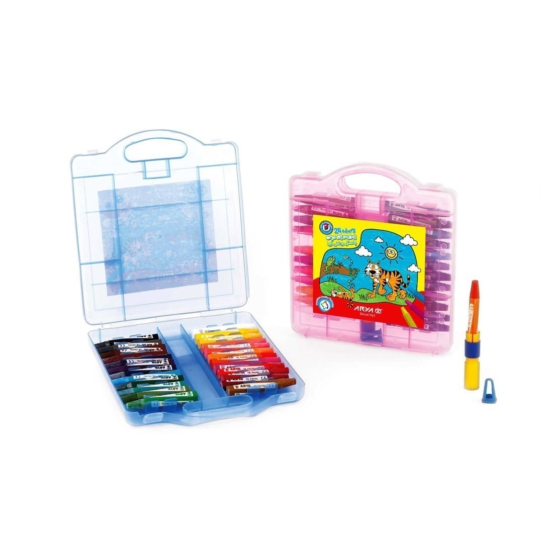  پاستل 24 رنگ روغنی آریا مدل کیفی پلاستیکی بوک کلاب ایران 