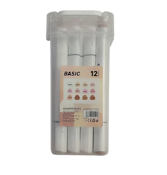  ماژیک راندو دو سر بیسیک 12 رنگ مدل 4413 طیف پوست بوک کلاب ایران 2 