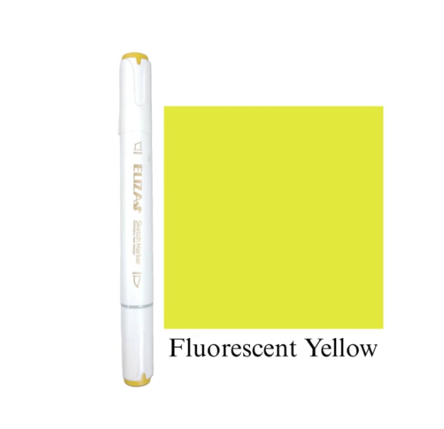 ماژیک دوسر برند الیزا کد 123 (Fluorescent yellow) | ELIZA بوک کلاب ایران 1 