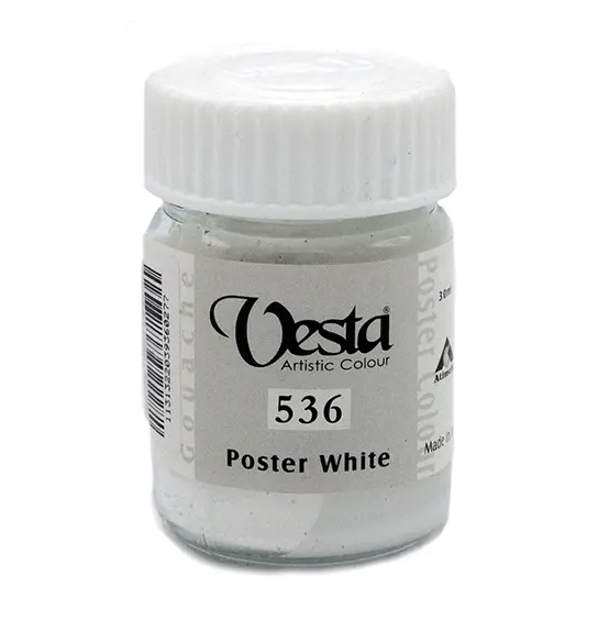 رنگ گواش وستا کد 536 (poster White) حجم 30 میل | vesta بوک کلاب ایران 1