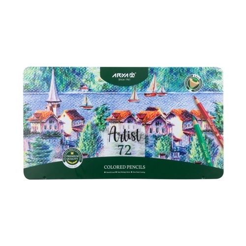  مداد رنگی 72 رنگ جعبه فلزی آریا آرتیست بوک کلاب ایران 