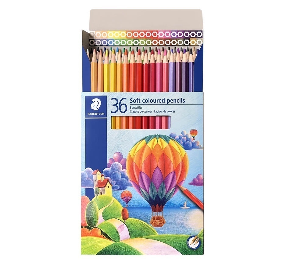 مداد رنگی 36 رنگ استدلر (STAEDLER) مدل سافت ( Soft) جعبه مقوایی بوک کلاب ایران 2 