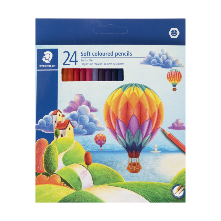 مداد رنگی 24 رنگ جعبه مقوایی استدلر بوک کلاب ایران