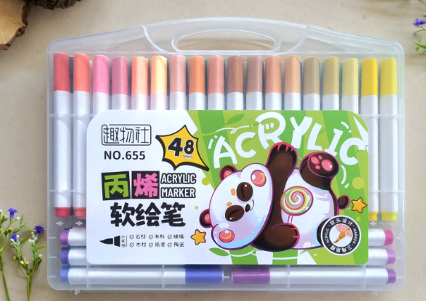 ماژیک براش اکریلیک 48 رنگ فانتزی پاندا | ACRYLIC MARKER بوک کلاب ایران 1