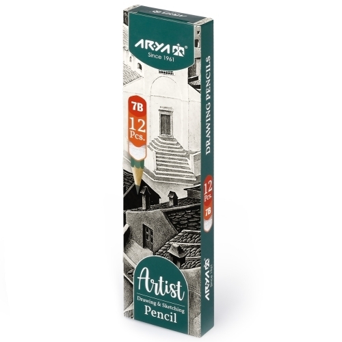  بسته 12 تایی مداد B7 طرح مقوایی آریا آرتیست بوک کلاب ایران 
